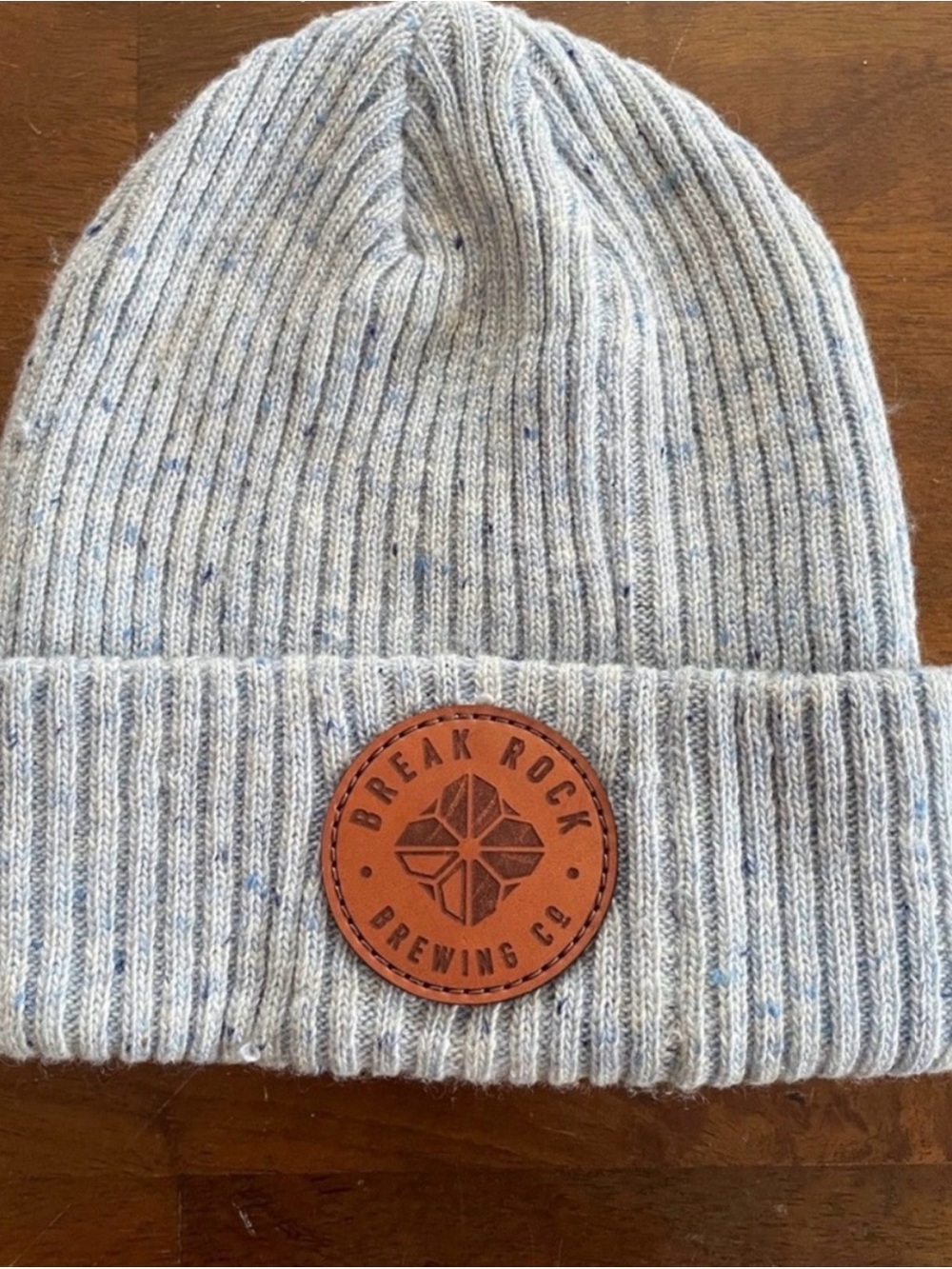Break Rock Brewing Co. Gray Speckled Ribbed Beanie